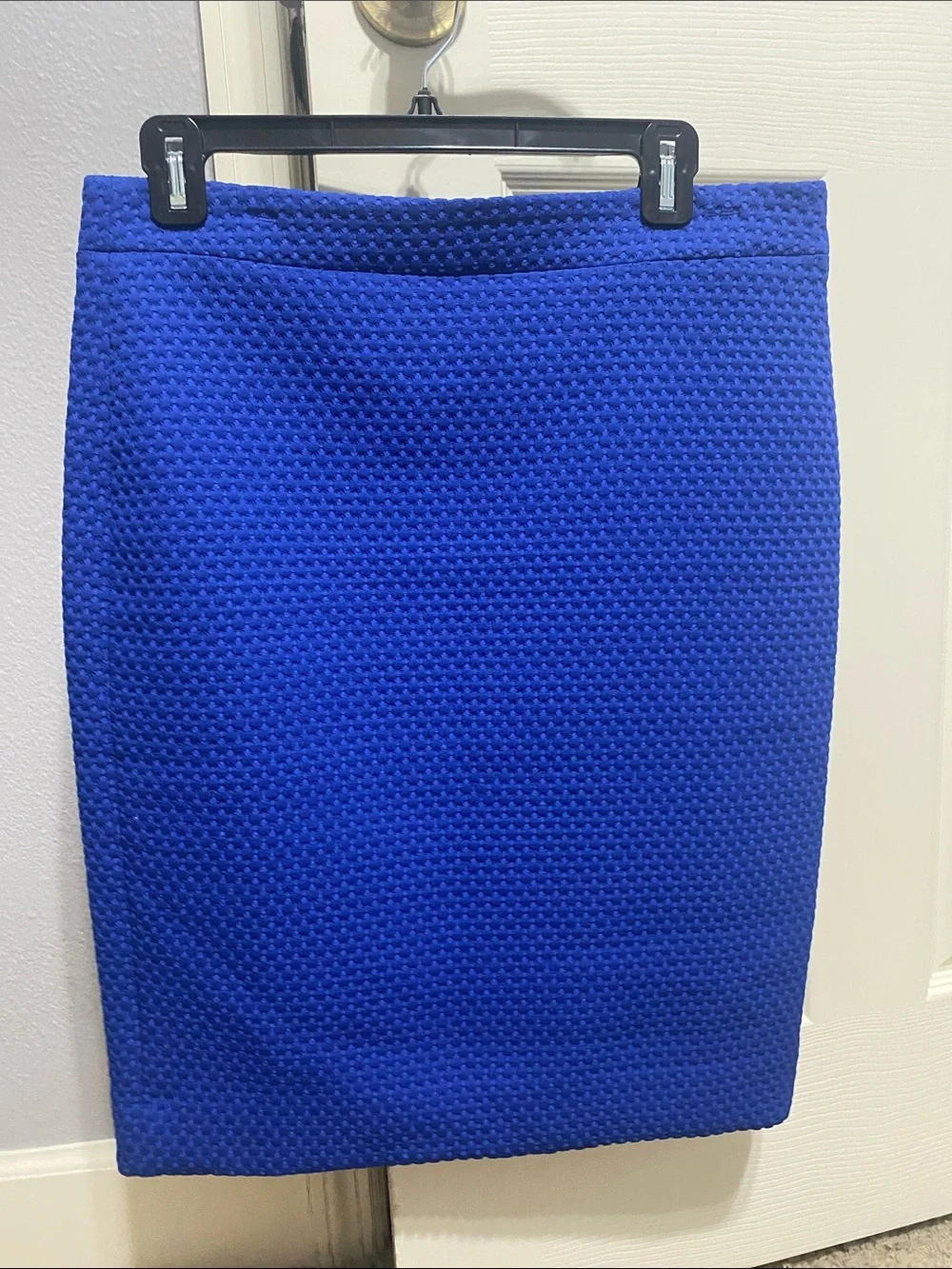 J. Crew Cobalt Textured Collarless Jacket & Skirt Set